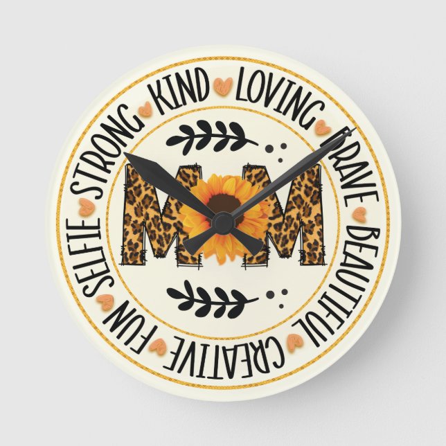 Mamma Solros Rund Klocka (Framsida)