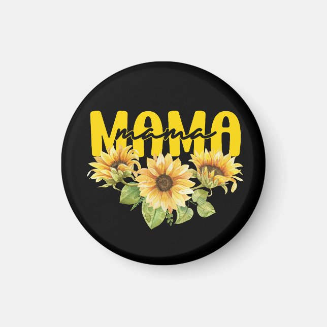 Mamma Solrosolja - Konstruktion för billig Blommig Magnet (Framsidan)