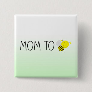 Mamma som är, gullig humlagrönt/gult knapp