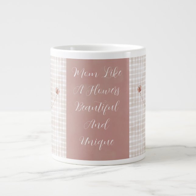 Mamma som en blomsterspecialitet Mugg Jumbo Mugg (Framsidan)