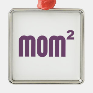 Mamma som Mom2 Exponentially kvadreras Julgransprydnad Metall