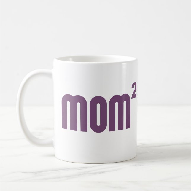 Mamma som Mom2 Exponentially kvadreras Kaffemugg (Vänster)