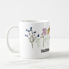 Mamma som odlar en vildblomma  kaffemugg