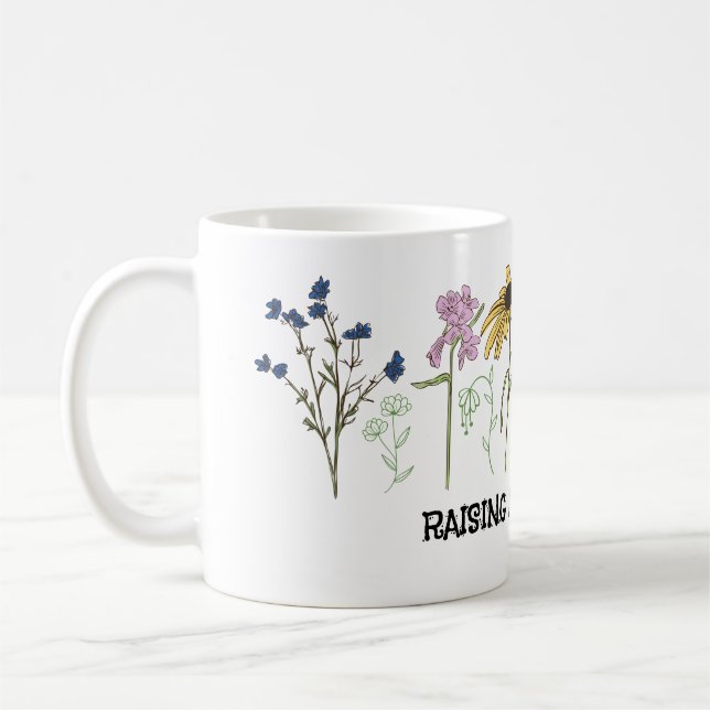 Mamma som odlar en vildblomma  kaffemugg (Vänster)