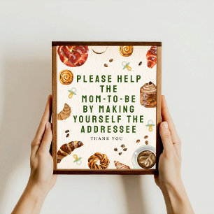 Mamma som ska adresseras: Pastries Baby Shower Poster