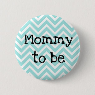 Mamma som ska testas Knappen Chevron Baby Shower Knapp