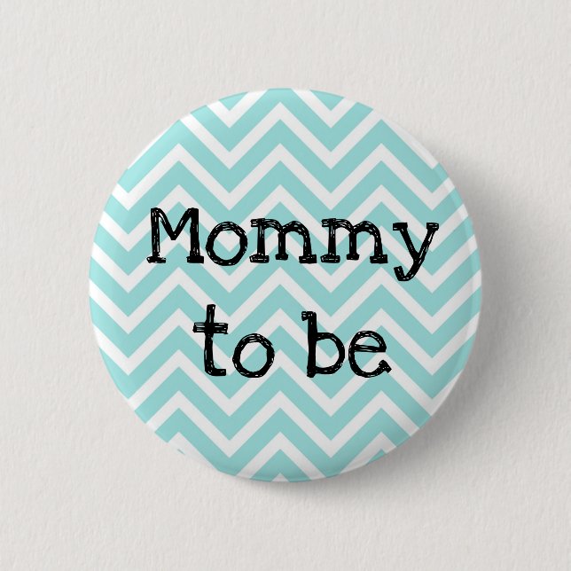 Mamma som ska testas Knappen Chevron Baby Shower Knapp (Framsida)