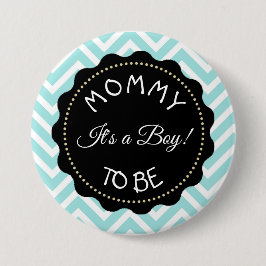 Mamma som ska testas Knappen Chevron Baby Shower Knapp