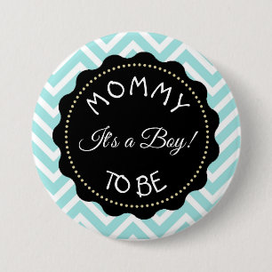 Mamma som ska testas Knappen Chevron Baby Shower Knapp