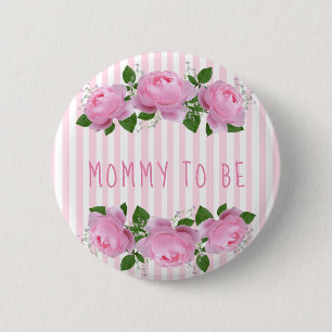 Mamma som ska vara babyknapp Rosa ros Knapp