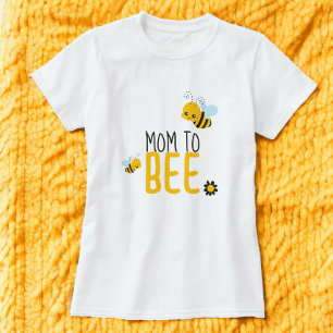 Mamma som ska vara bin och blommiga babyskor t shirt