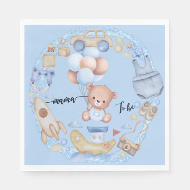 Mamma som ska vara blå pappersservett (Framsidan)