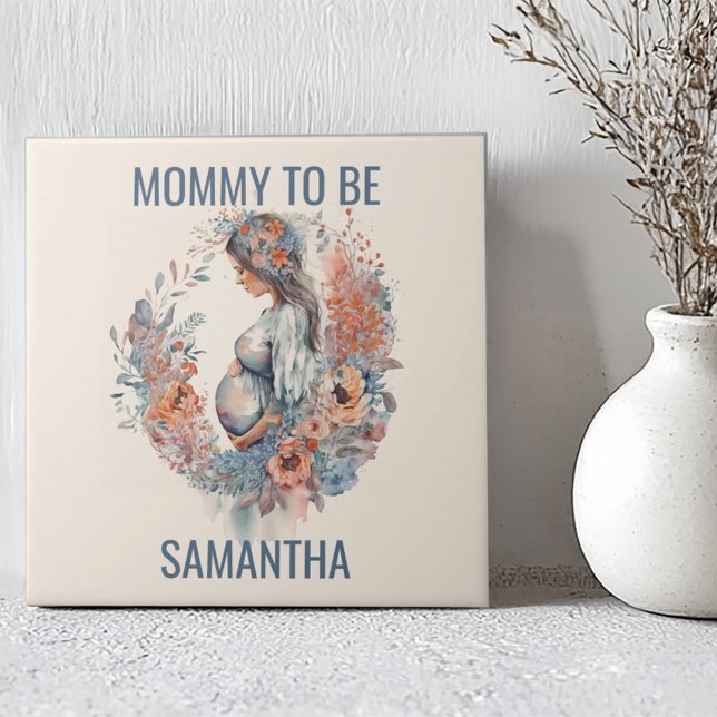 Mamma som ska vara Blommigtens vattenfärgsdag Mor Kakelplatta (Skapare uppladdad)