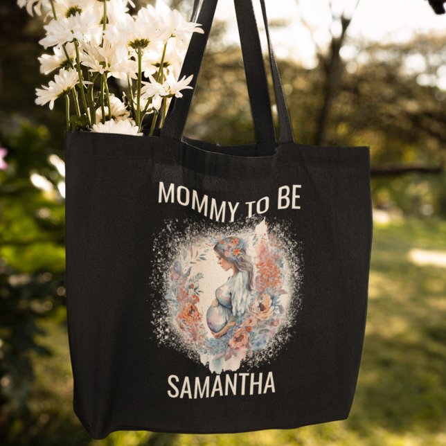 Mamma som ska vara Blommigtens vattenfärgsdag Mor Tygkasse (Skapare uppladdad)