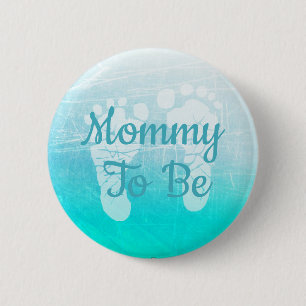 Mamma som ska vara Blue Boy Baby Shower-knapp Knapp