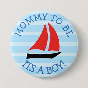 Mamma som ska vara Blue Sailboat Shower Button Knapp