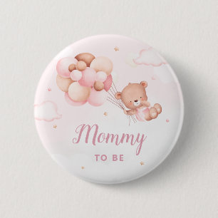 Mamma som ska vara Boho Nalle Baby Shower Knapp