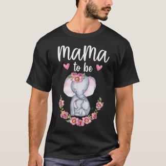 Mamma som ska vara elefant-Blommigt för babyskor T Shirt