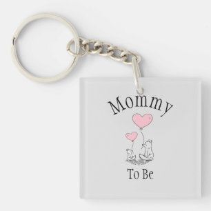 Mamma som ska vara Fox Baby Shower-nyckelkedja