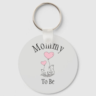 Mamma som ska vara Fox Baby Shower-nyckelkedja Nyckelring
