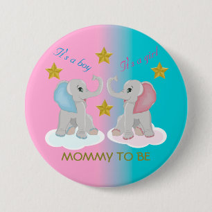 Mamma som ska vara Gender Reveal Baby Shower Eleph Knapp