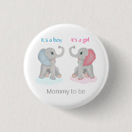 Mamma som ska vara Gender Visa Elephant Baby Showe Knapp
