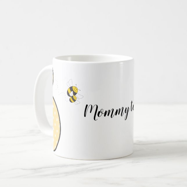 Mamma som ska vara humlebin mugg med dräktig silhu (Framsida vänster)