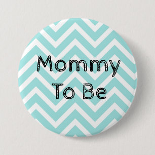 Mamma som ska vara knappen Chevron Baby Shower Knapp