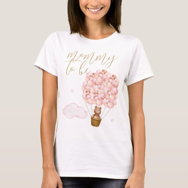 Mamma som ska vara Nallens Rosa-bubblor T Shirt (Framsida)