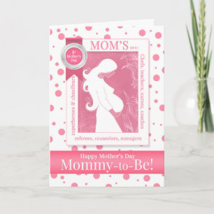 Mamma som ska vara Rosa Polka Dot Funny Mors dag Kort