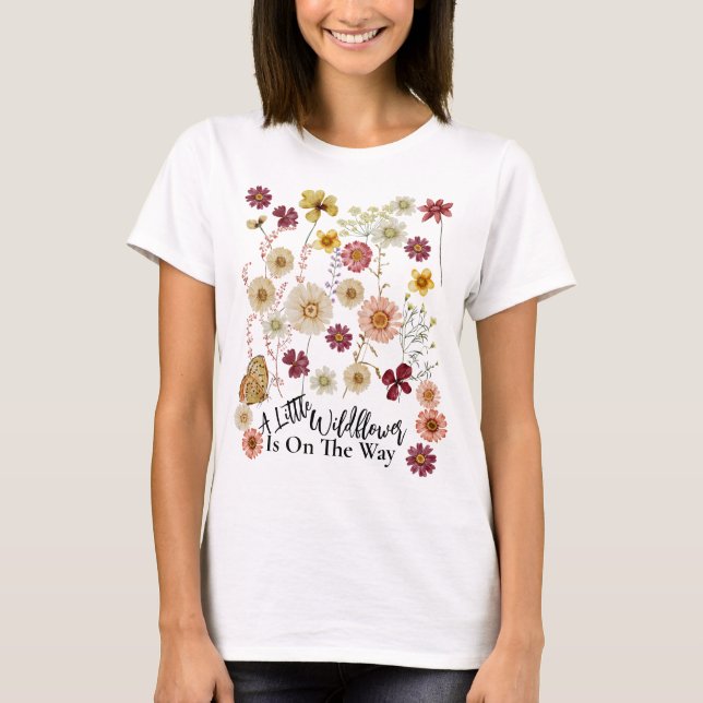 Mamma som ska vara Rustic Boho Wildblomma T Shirt (Framsida)