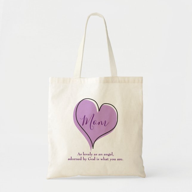 Mamma Söt Lila Heart Tygkasse (Framsidan)
