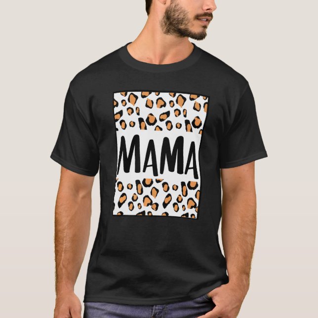 Mamma Söt Mor Son Dotter Moder Mamma Mamma Leopard T Shirt (Framsida)