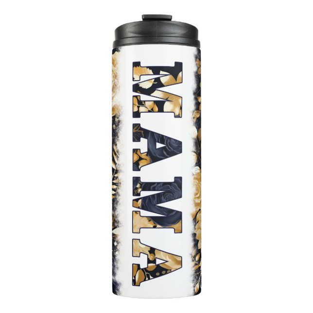 MAMMA Söt Navy/Guld Blommigt Tumbler (Framsida)