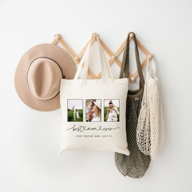 Mamma söta, moderna skript med flera fotopresentat tygkasse (Skapare uppladdad)