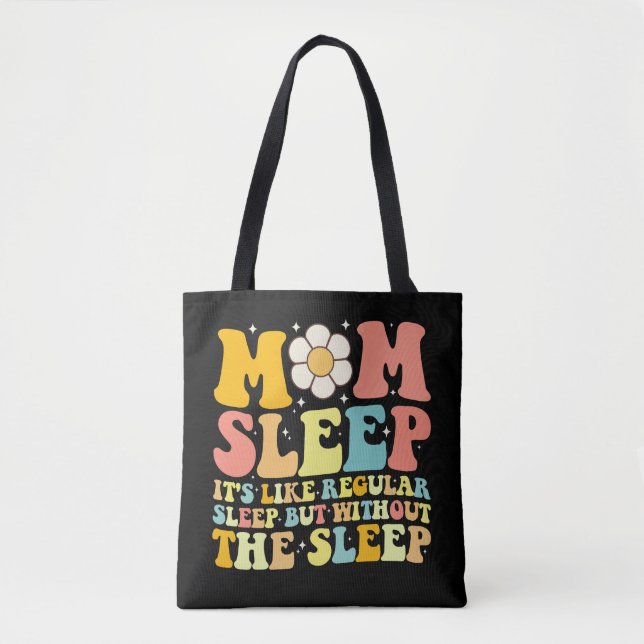 Mamma sover rolig mors dag groovy retro tygkasse (Framsida)