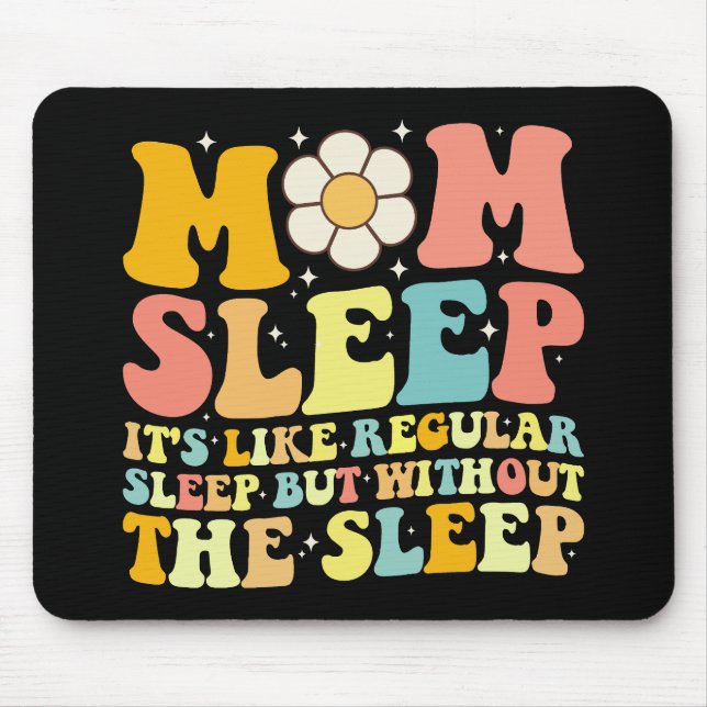 Mamma sover roligt mors dag groovy retro musmatta (Framsidan)