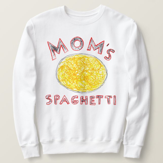 Mamma Spaghetti Lång Ärmad Tröja (Design framsida)
