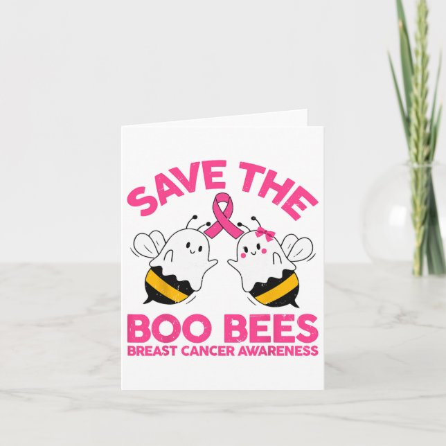 Mamma Spara Bröstcancer Funny Halloween Boo Bee Kort (Framsida)