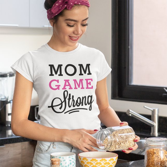Mamma Spelar Stark Rosa och Svart Citat T Shirt (Skapare uppladdad)