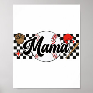 Mamma Speldagen Vibes Mors dag Women Baseball Mamm Poster
