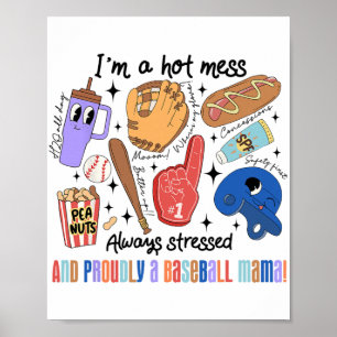 Mamma Speldagen Vibes Mors dag Women Baseball Mamm Poster