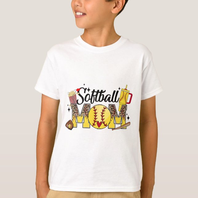 Mamma-speldagen Vibes Mors dag Women Softball Mamm T Shirt (Framsida)