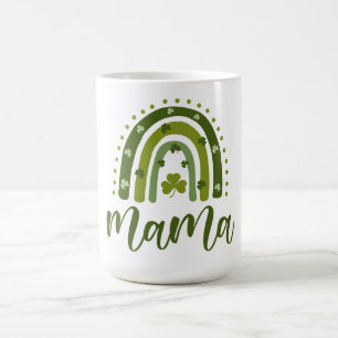 Mamma St. Patrick's Day Grönt Shamrock Rainbow Kaffemugg