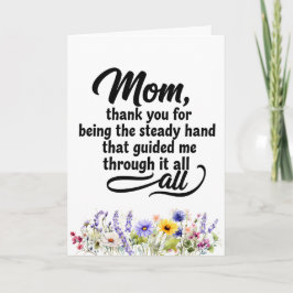 Mamma stadig hand vägledde mig akvarell vildblomma kort