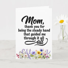 Mamma stadig hand vägledde mig akvarell vildblomma kort