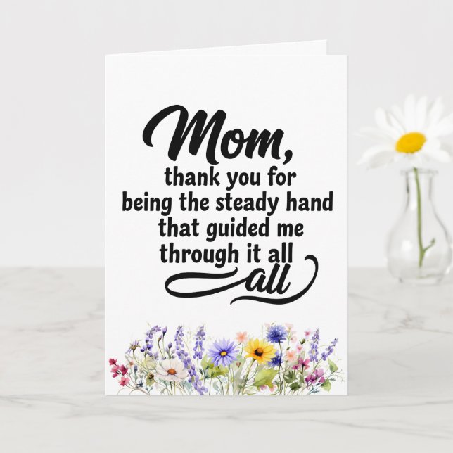 Mamma stadig hand vägledde mig akvarell vildblomma kort (Liten växt)