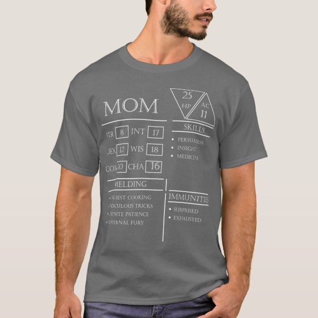 Mamma statistik karaktärsblad Vit T Shirt (Framsida)