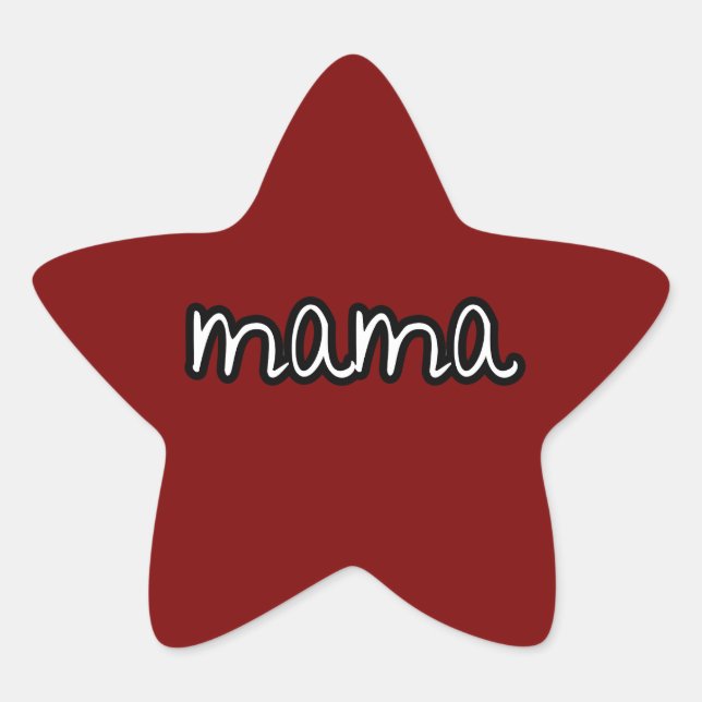 mamma  stjärnformat klistermärke (Framsida)