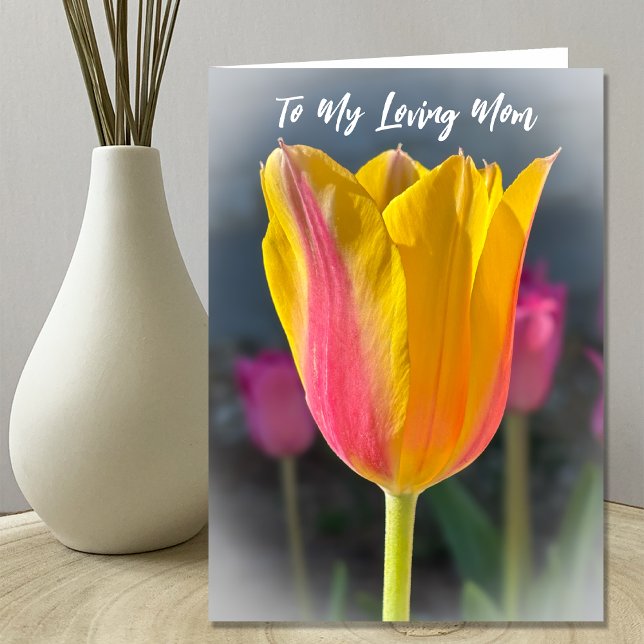 Mamma Stunning Tulip Birthday Greeting Card Meddelande (Skapare uppladdad)